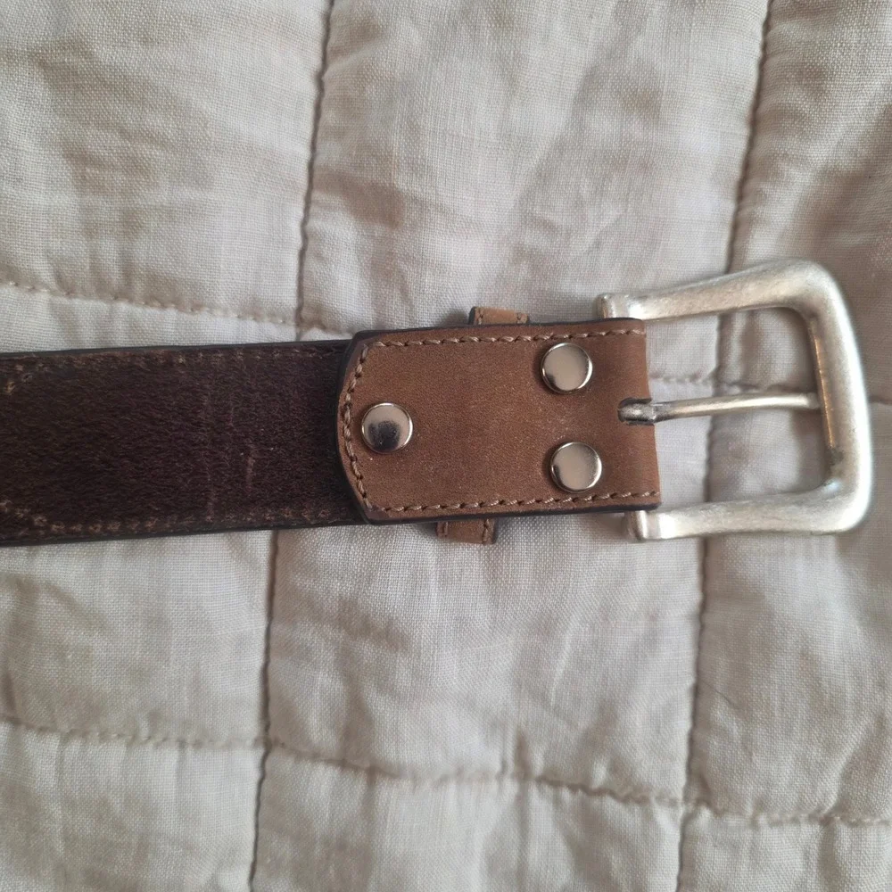 Nocona Leather Belt Mens 32 Tan Excellent Stitched Western Cowboy N2450444